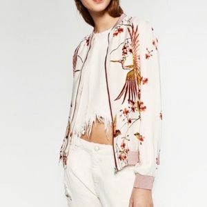 Zara TRF Outwear Silk Bomber Jacket